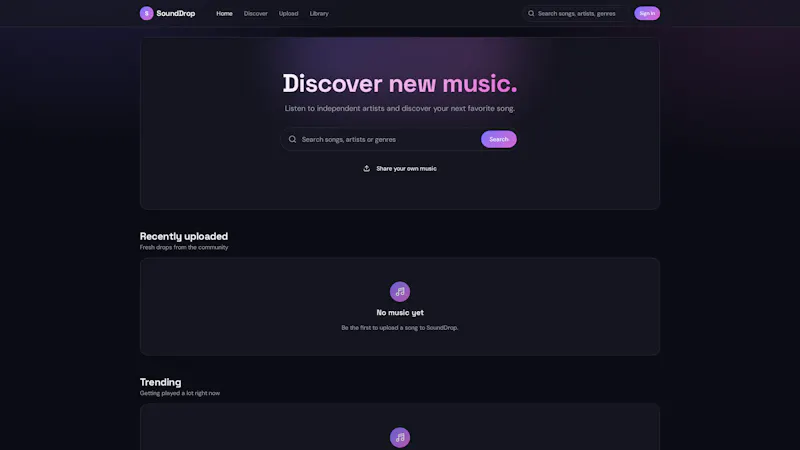 SoundDrop — Discover new music screenshot 1