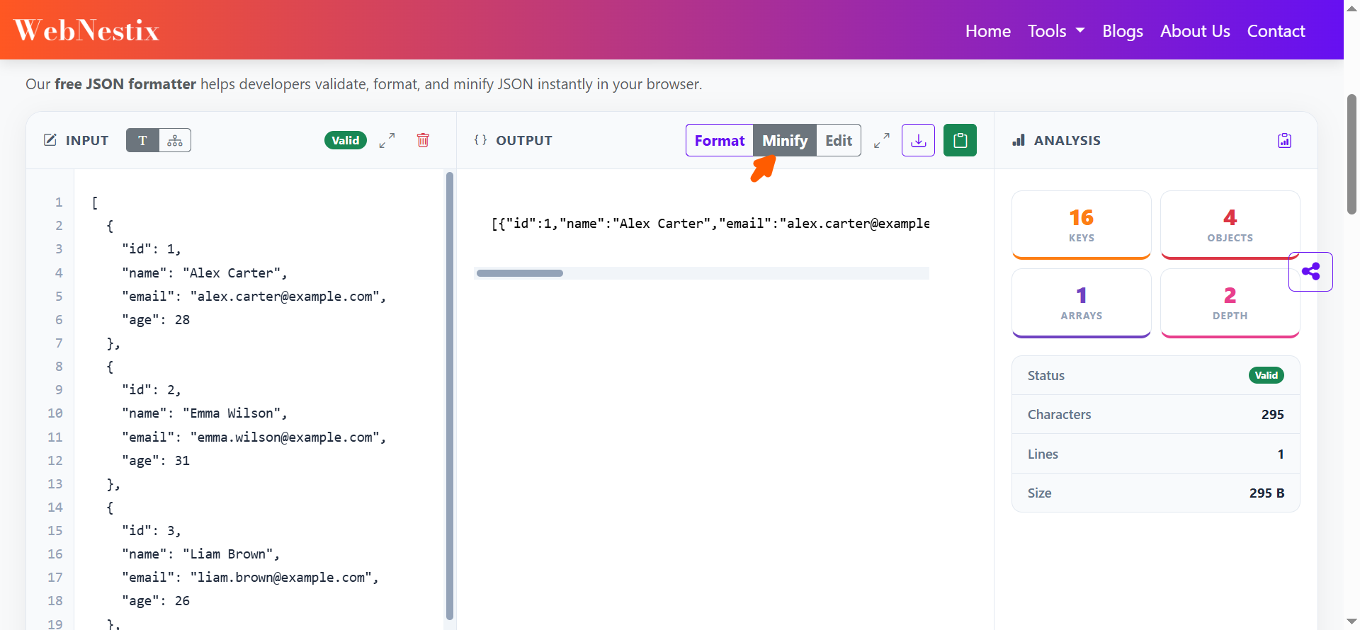 WebNestix JSON Formatter gallery image