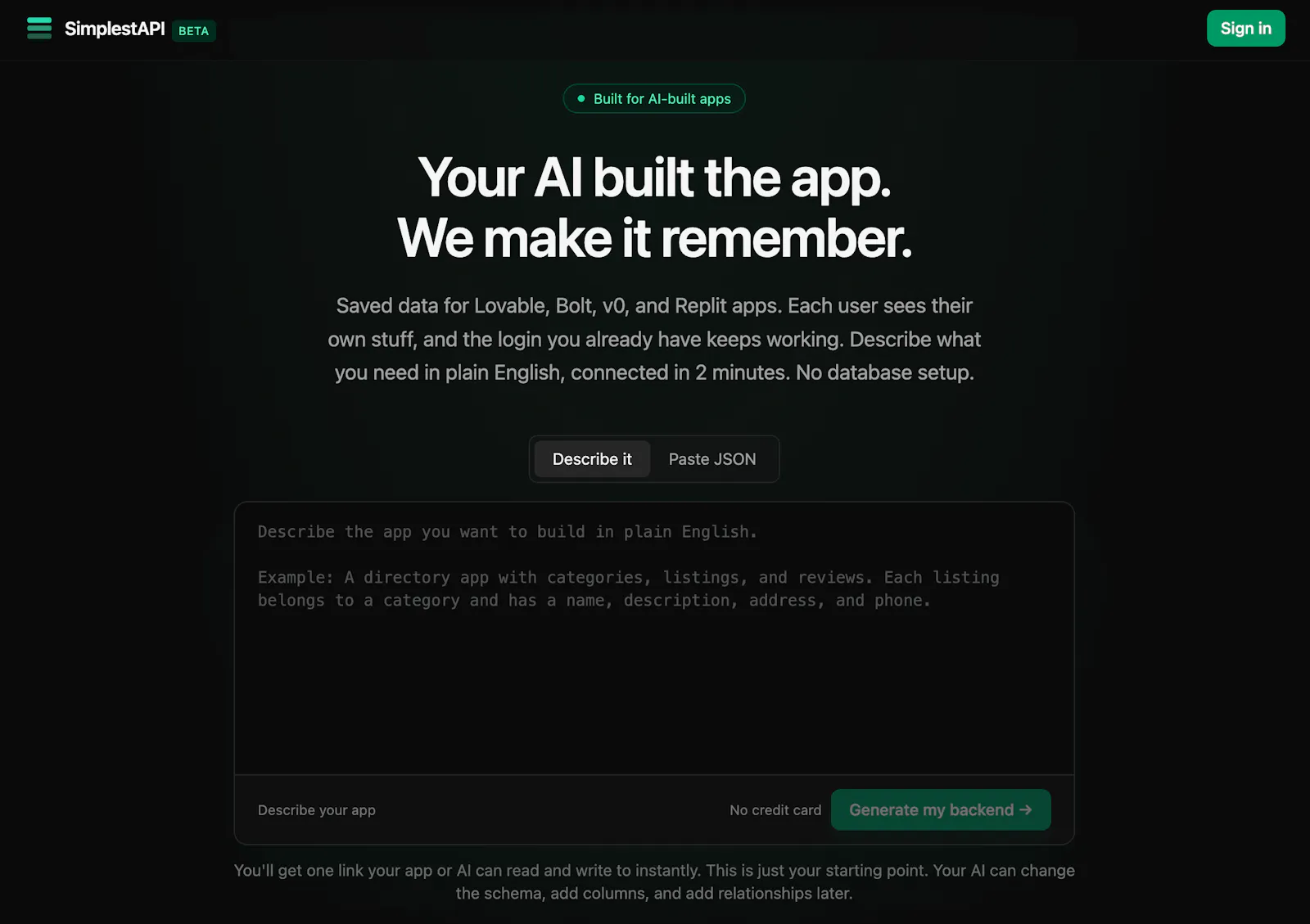 SimplestAPI screenshot 1