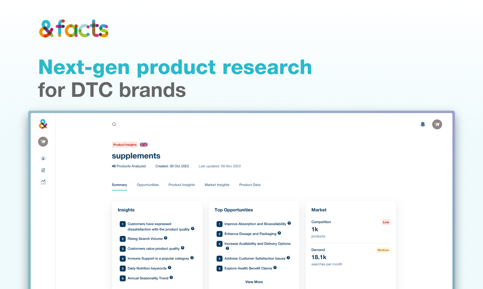 startuptile &facts-AI-powered product research for DTC brands