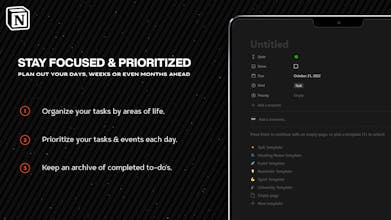 Productivity Notion To-Do Space gallery image