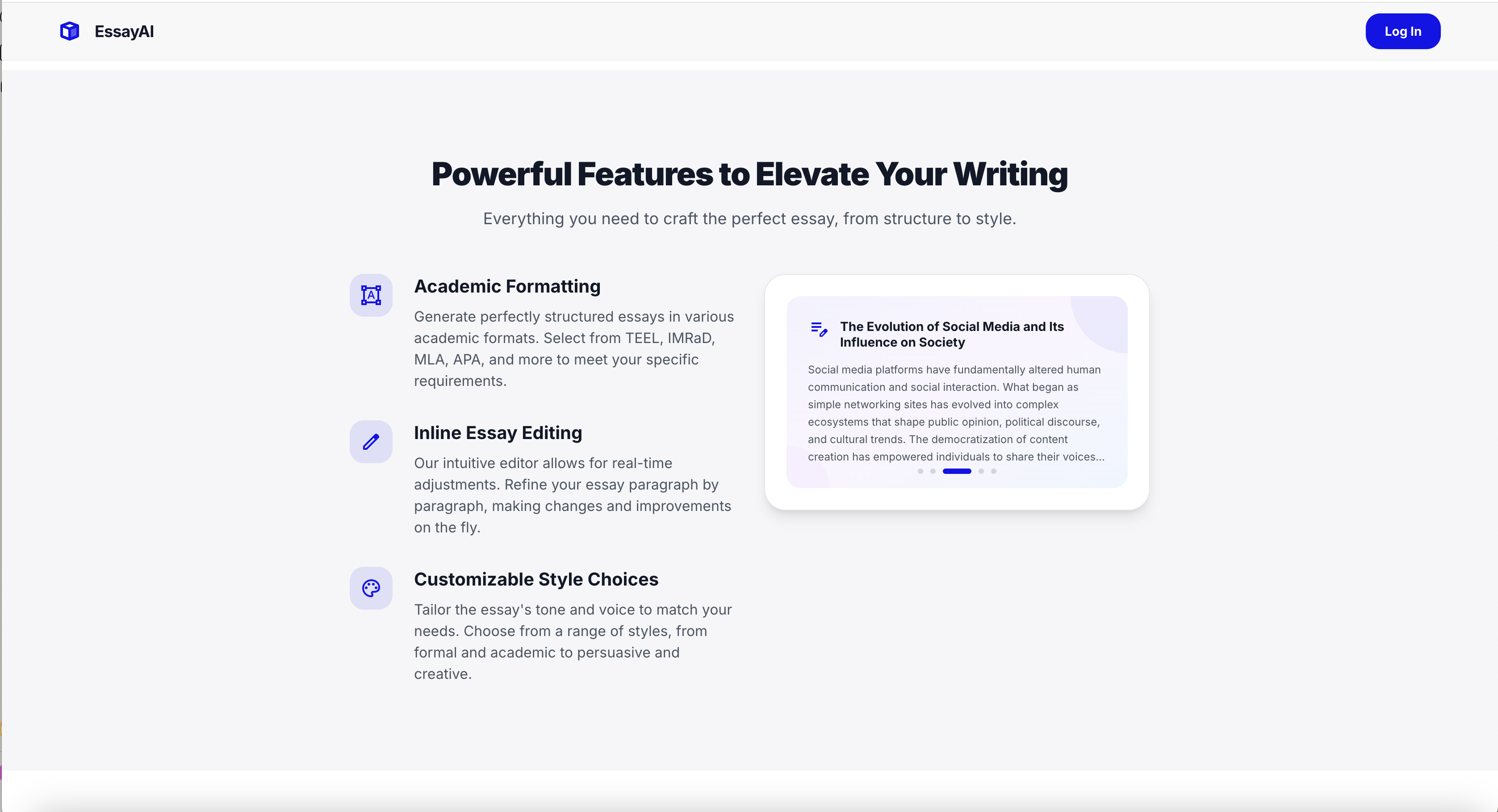 AI Essay - Screenshot 2 showing product features and functionality