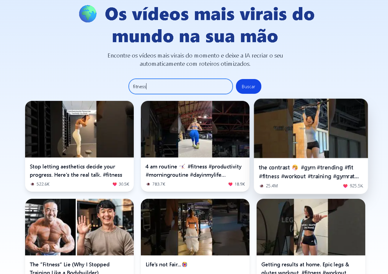VIRALBE.AI - Main screenshot showing features and interface