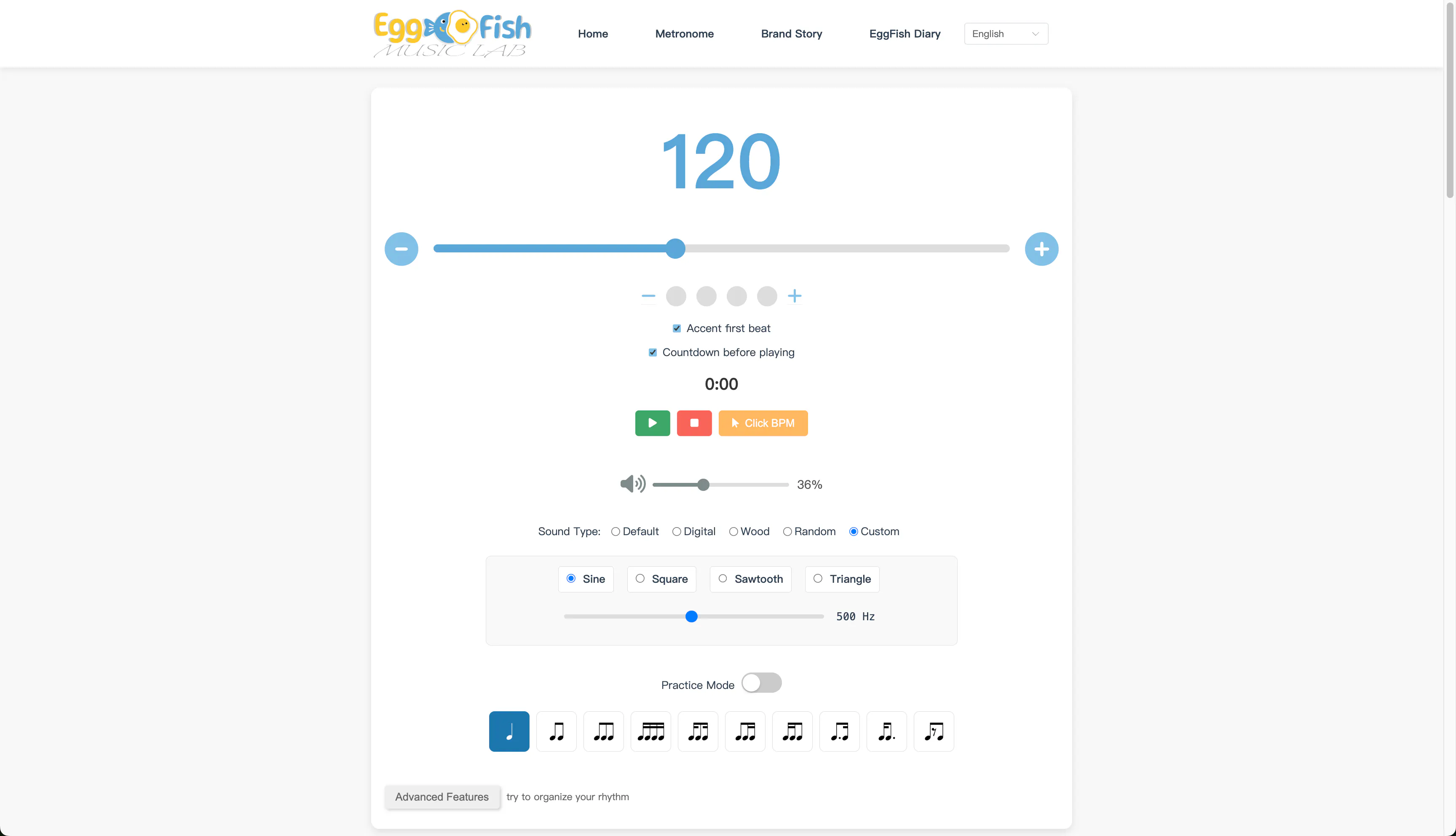 Eggfish Metronome - Free Online Advanced gallery image