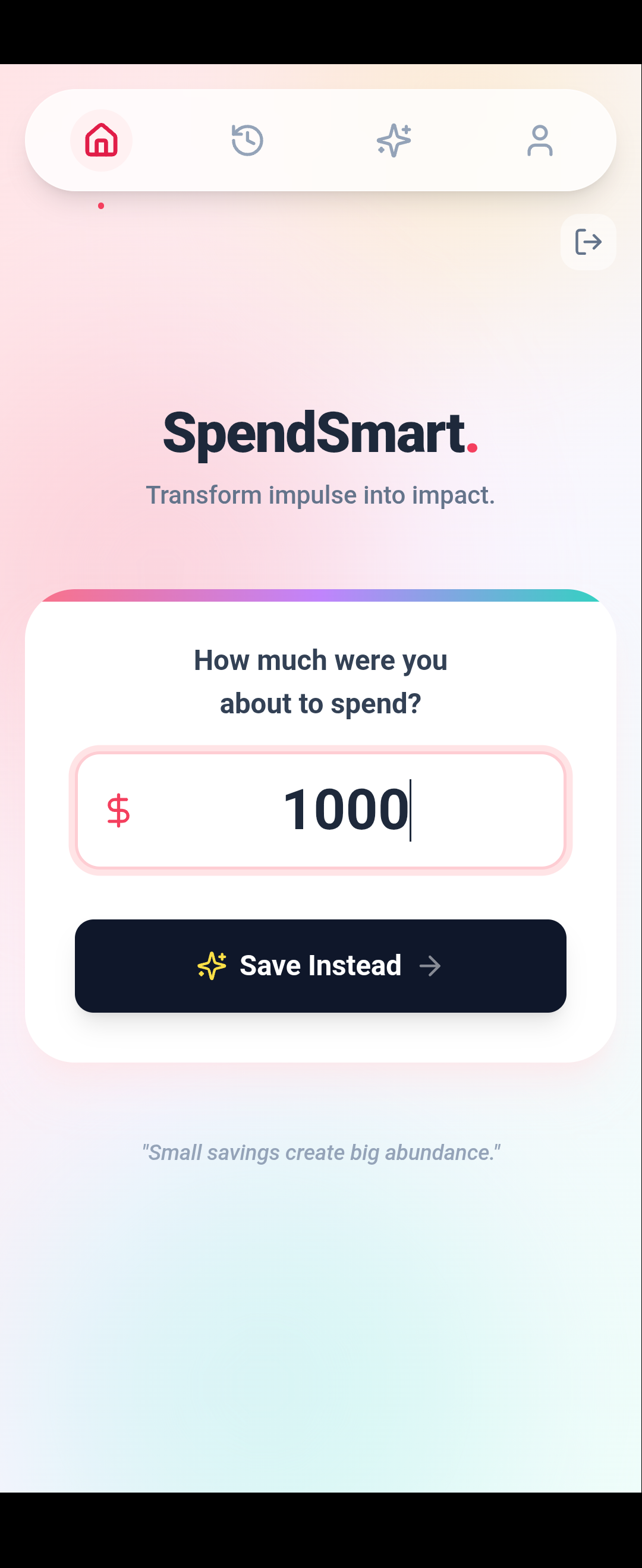 Spend Smart Web App - Screenshot 3 showing product features and functionality