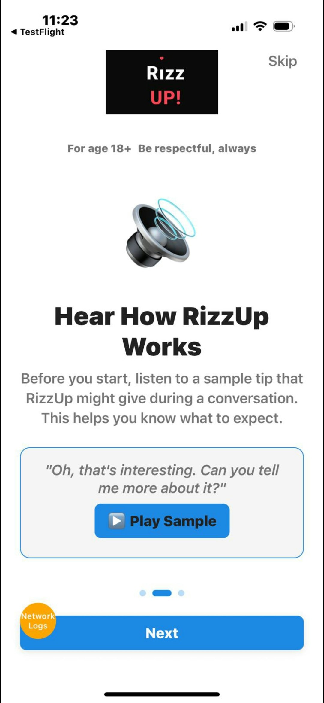 RizzUP - Screenshot 4 showing product features and functionality