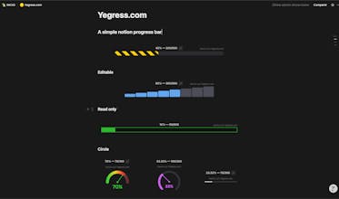 Yegress: Simple progress bars for Notion gallery image