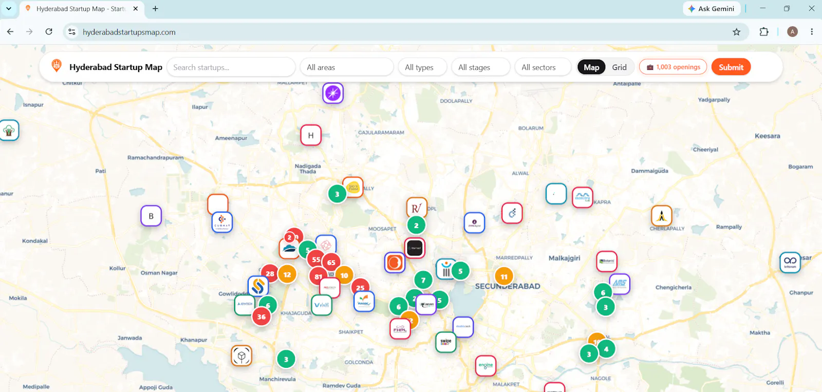 Hyderabad Startups Map screenshot 1
