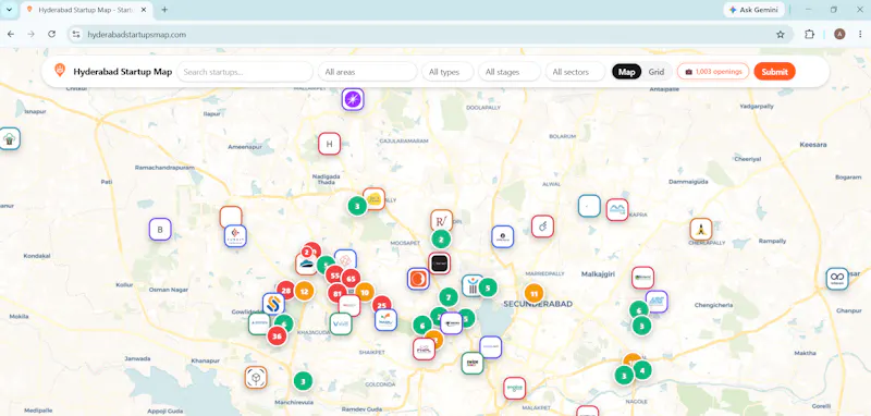 Hyderabad Startups Map screenshot 1