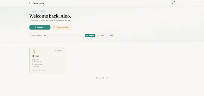 Notespace screenshot 2