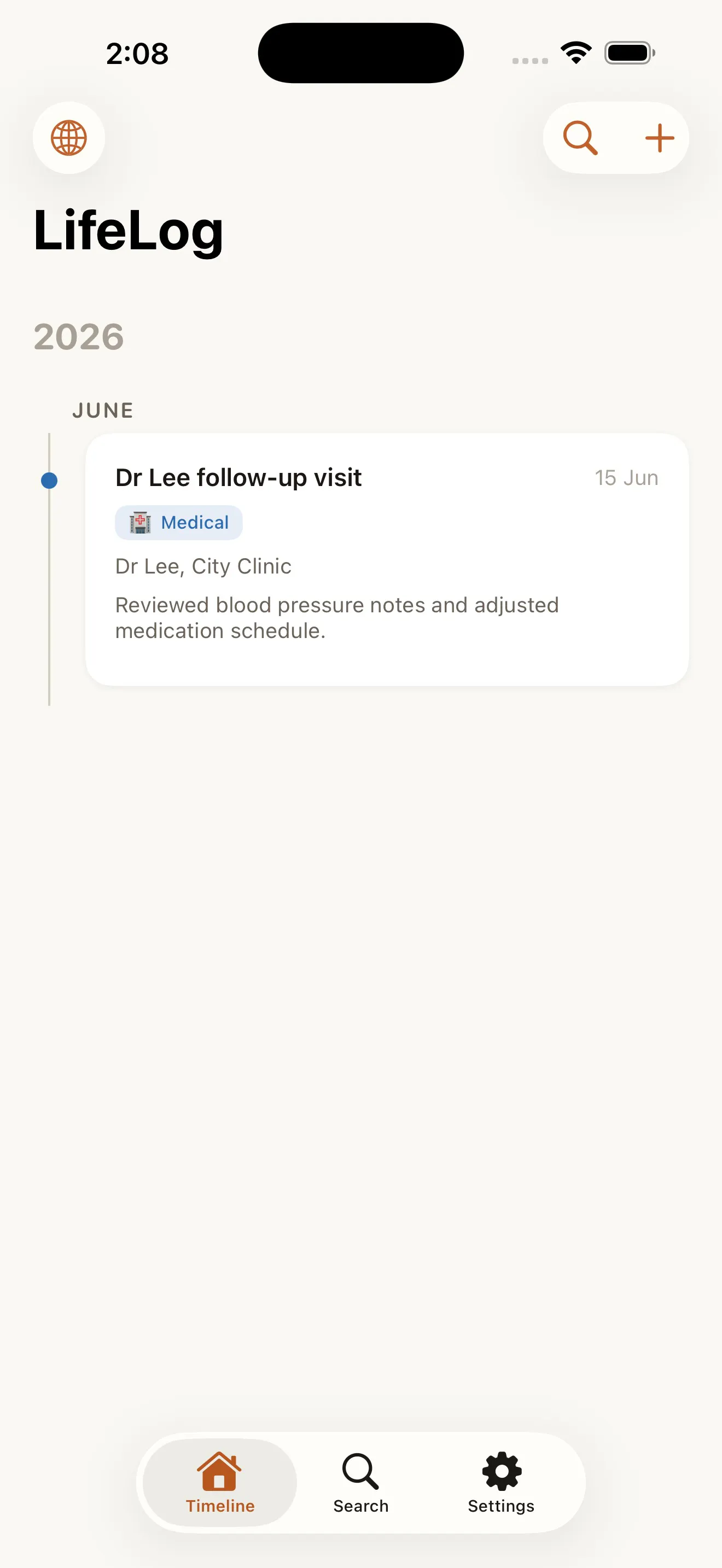 LifeLog: Event Notes gallery image
