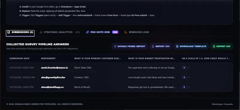 SignalForm screenshot 2