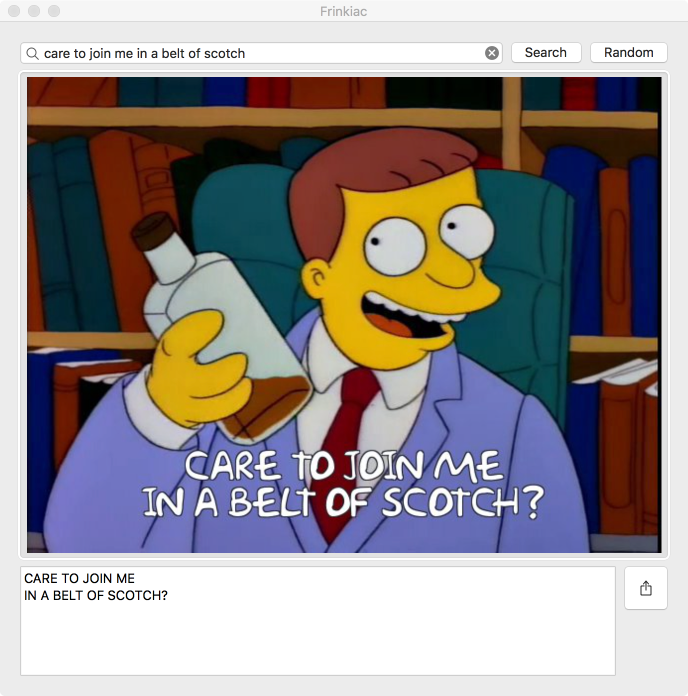 A tiny Frinkiac & Morbotron client, written in Swift 3 gallery image