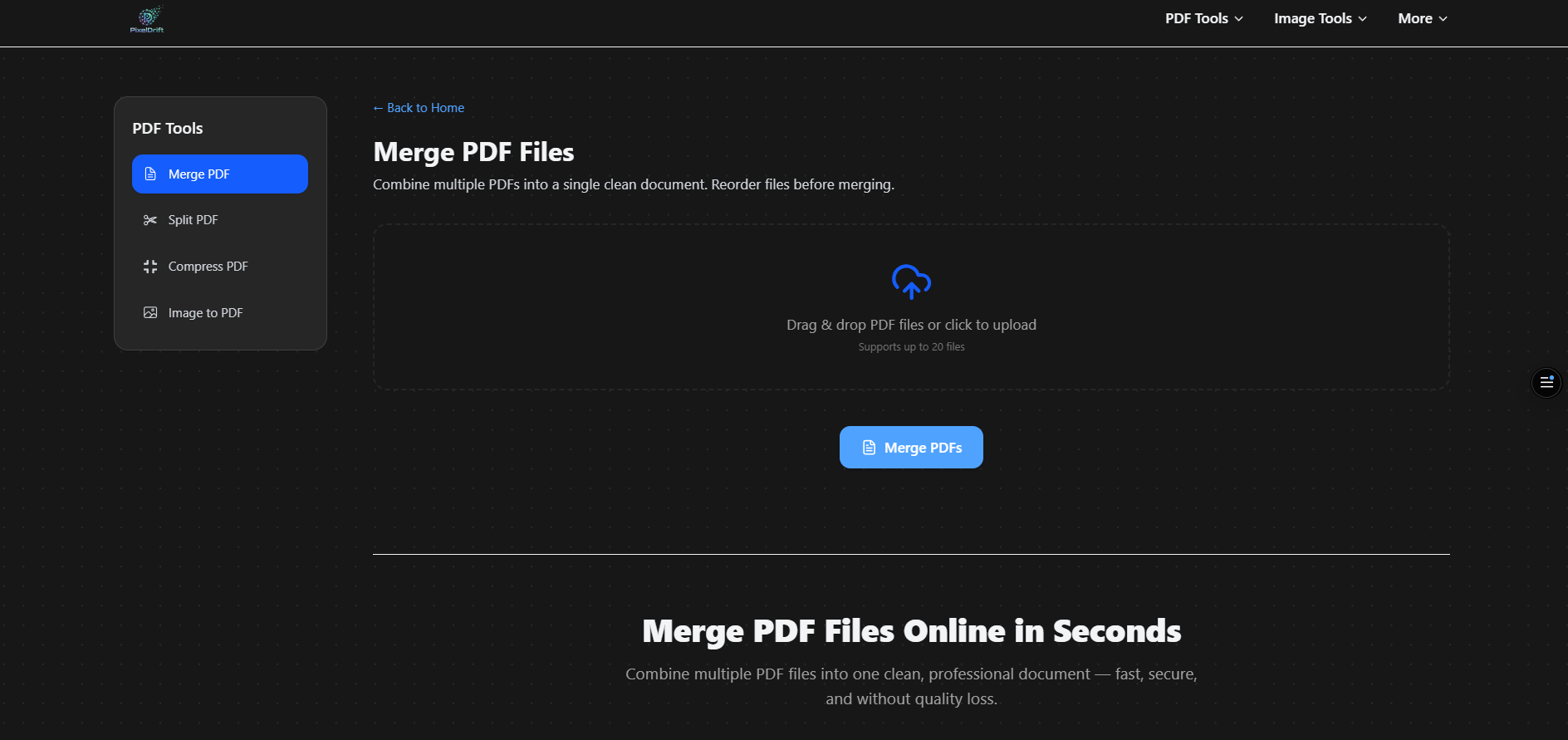 PixelDrift - Screenshot 3 showing product features and functionality