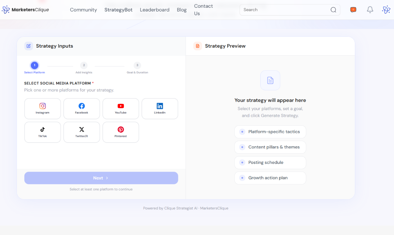 AI Social Media Strategy Builder gallery image