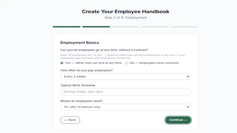 Employee Handbook Generator screenshot 3