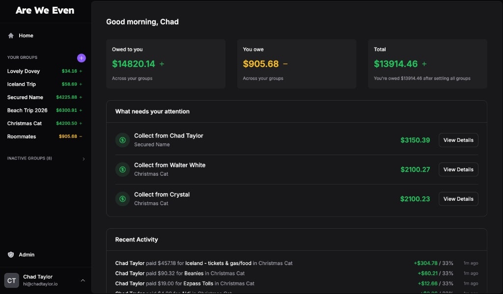 Are We Even - Screenshot 2 showing product features and functionality