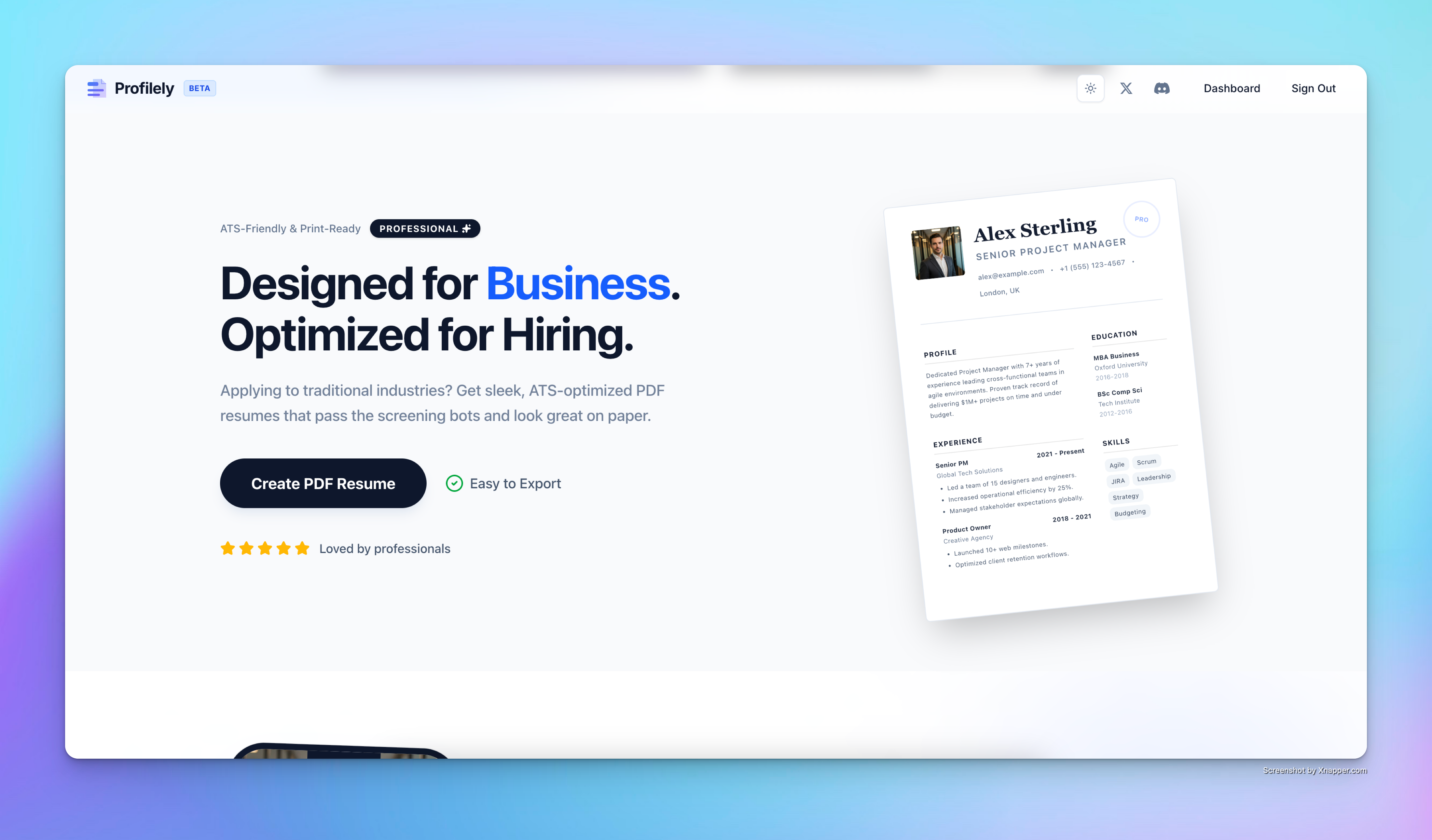 Profilely - Screenshot 3 showing product features and functionality