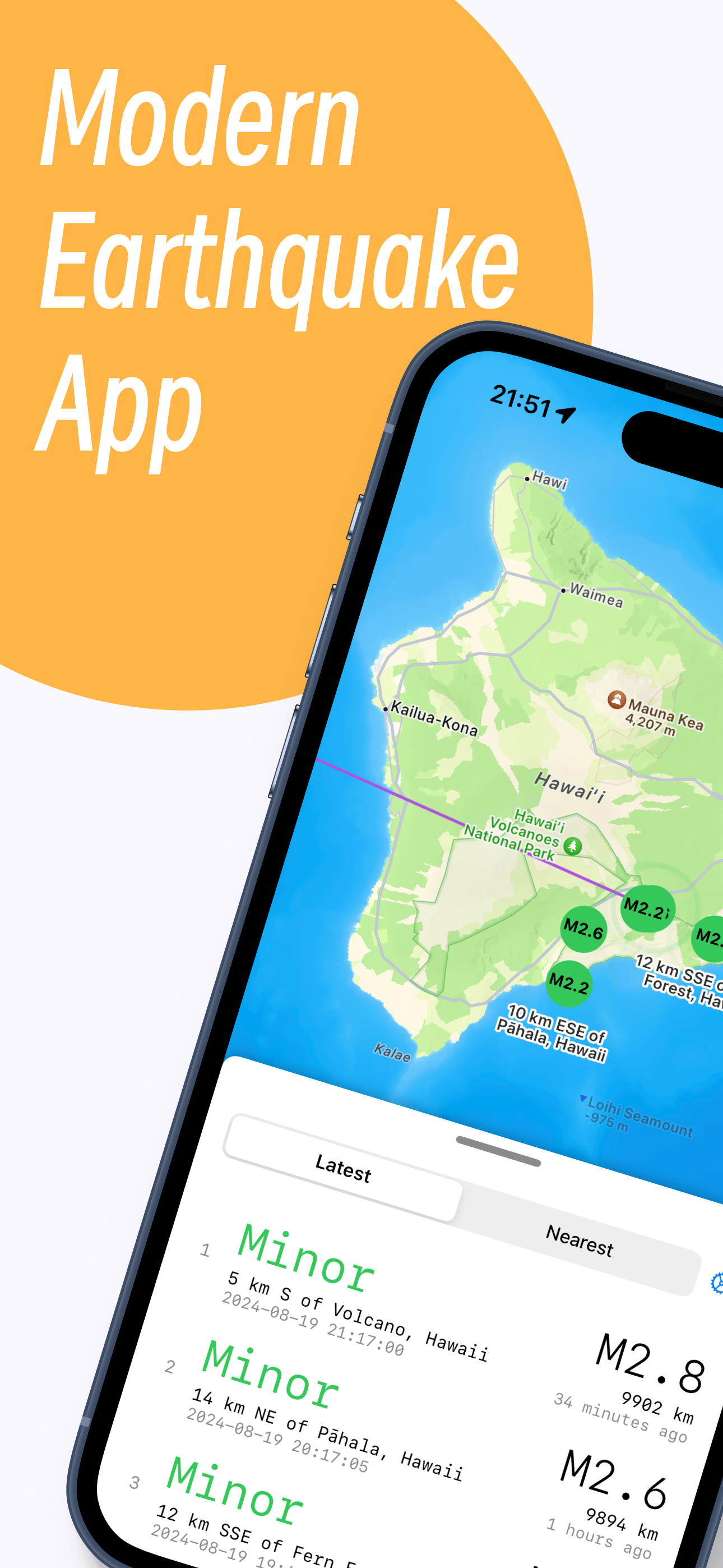 Mídia 1 de Quakesense - Um aplicativo iOS nativo minimalista para alertas de terremoto
