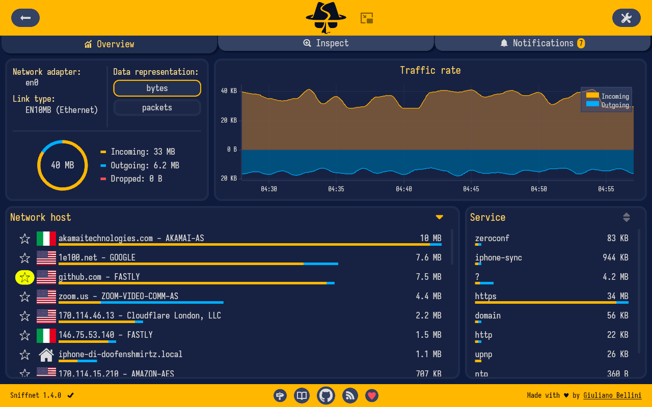 startuptile Sniffnet-Your Internet traffic under your control