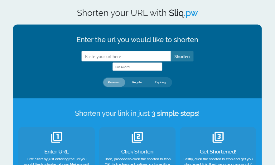 Sliq.pw Advanced URL Shortener gallery image