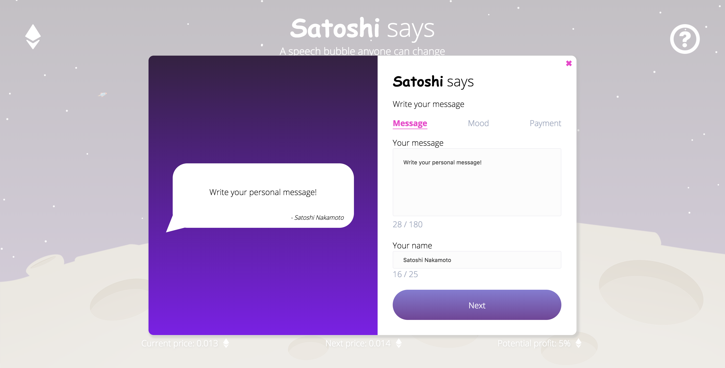 Satoshi says gallery image