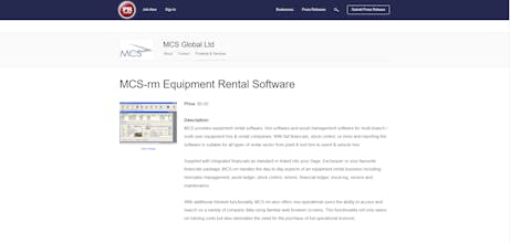 MCS-rm Equipment Rental Software gallery image