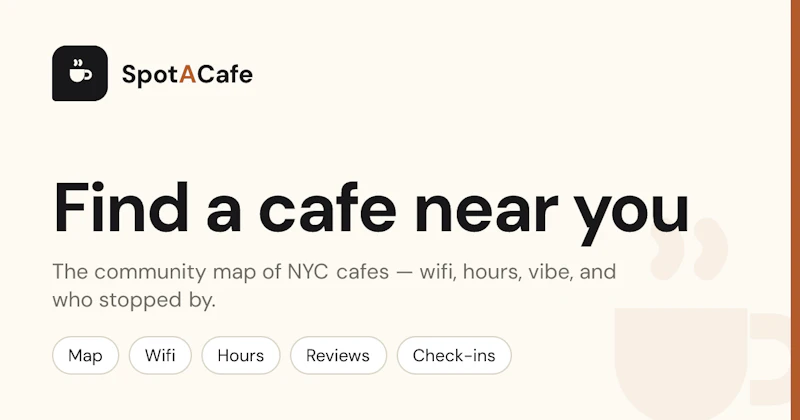 SpotACafe screenshot 1