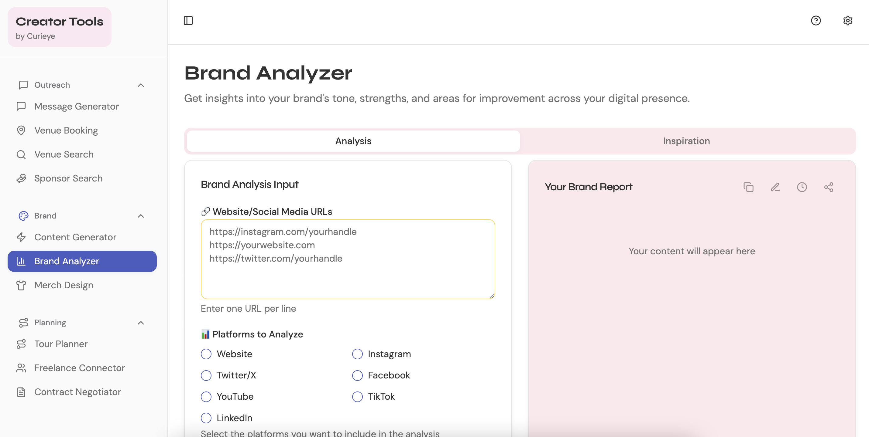 Curieye voor makers - Gratis AI-aangedreven toolkit voor onafhankelijke artiesten media 5