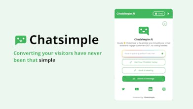 A screenshot of Chatsimple&rsquo;s conversion tracking dashboard, showing visitor interactions and conversion rates.