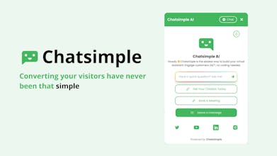 Uma captura de tela do painel de rastreamento de conversões do Chatsimple, mostrando interações de visitantes e taxas de conversão.