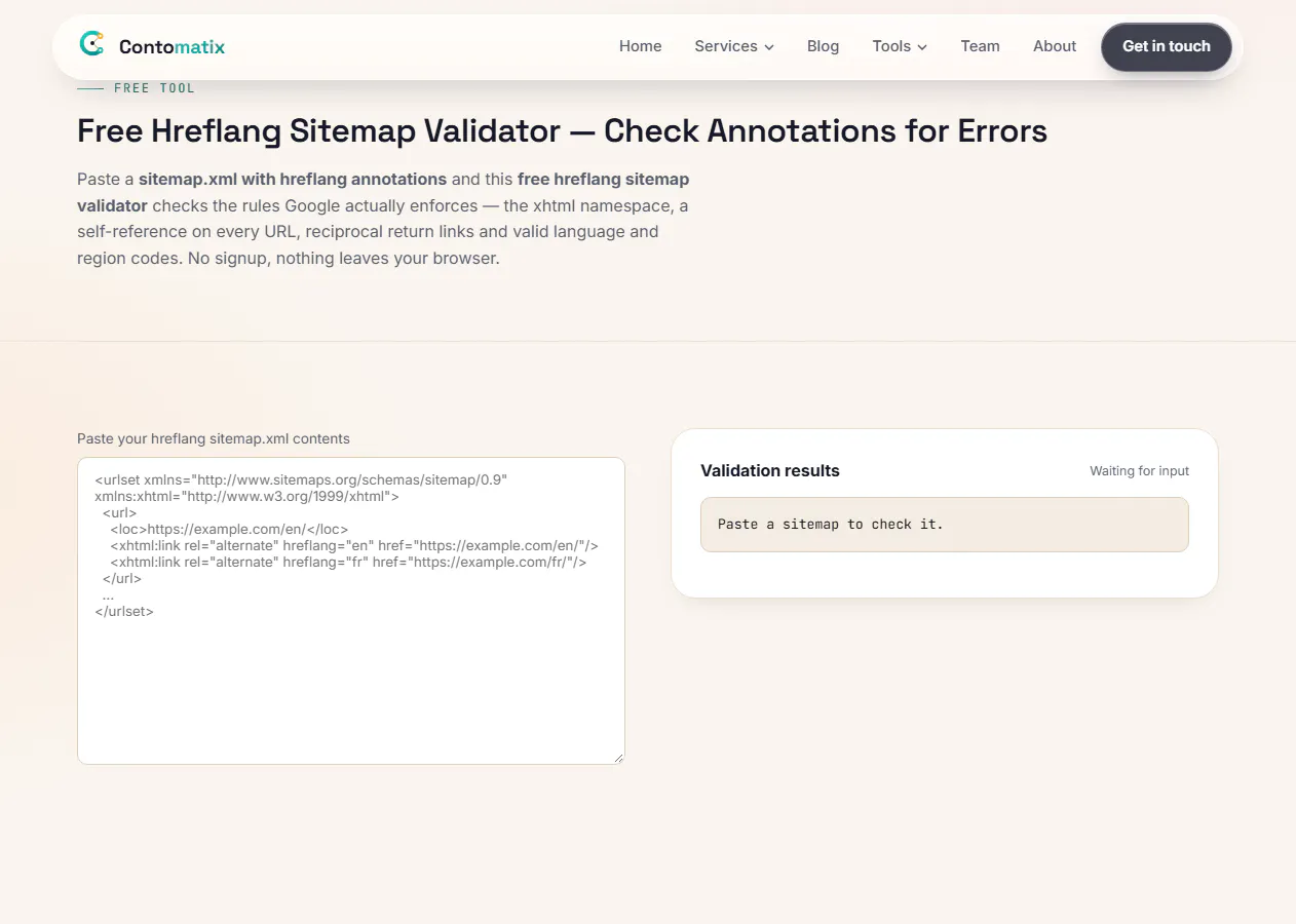 Contomatix Hreflang Sitemap Validator gallery image