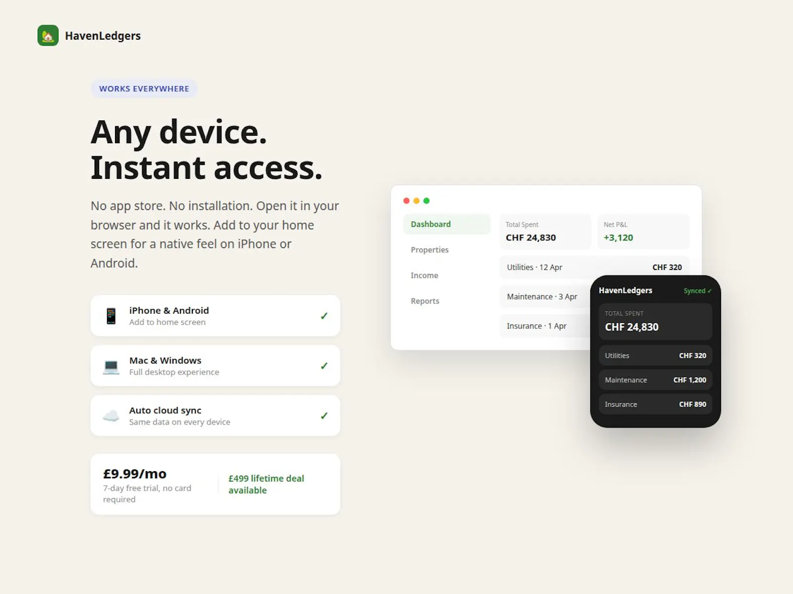 HavenLedgers • Second Home Tracker screenshot 3