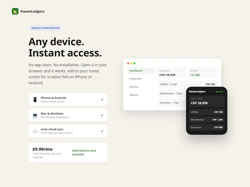 HavenLedgers • Second Home Tracker screenshot 3