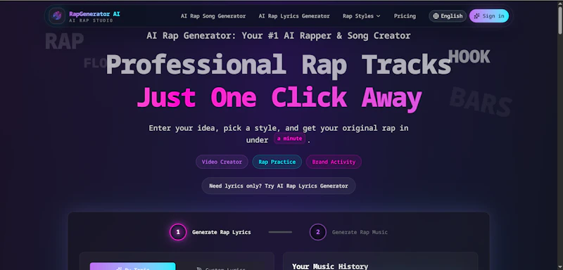 RapGenerator AI screenshot 1