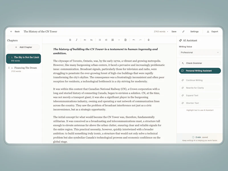 WriterCasa screenshot 1