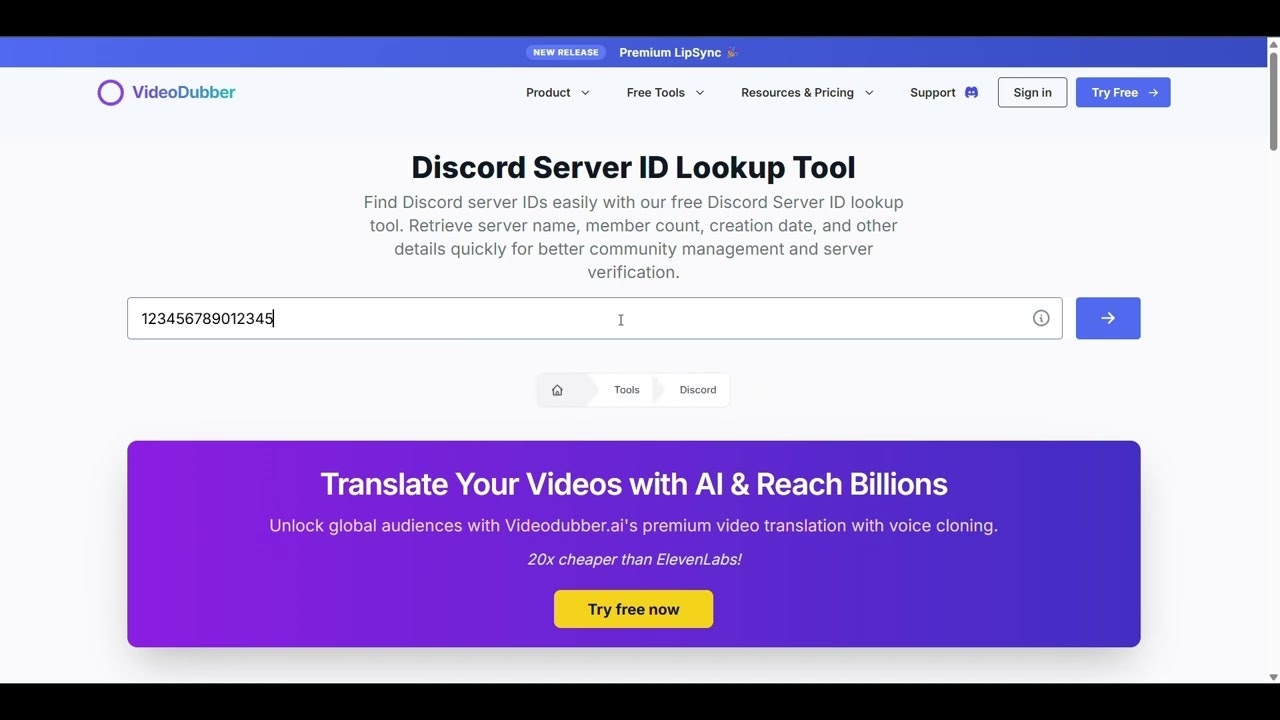 Discord Server ID Lookup Tool gallery image