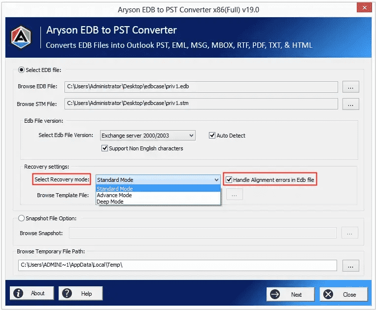EDB ~ PST 변환기 - Exchange Server EDB에서 Outlook PST로 사서함을 내보내십시오. 미디어 4