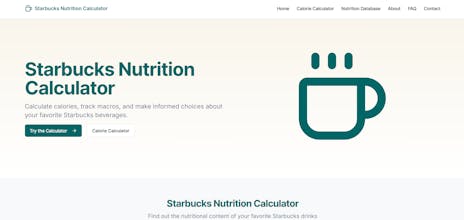 Starbucks Nutrition Calculator gallery image