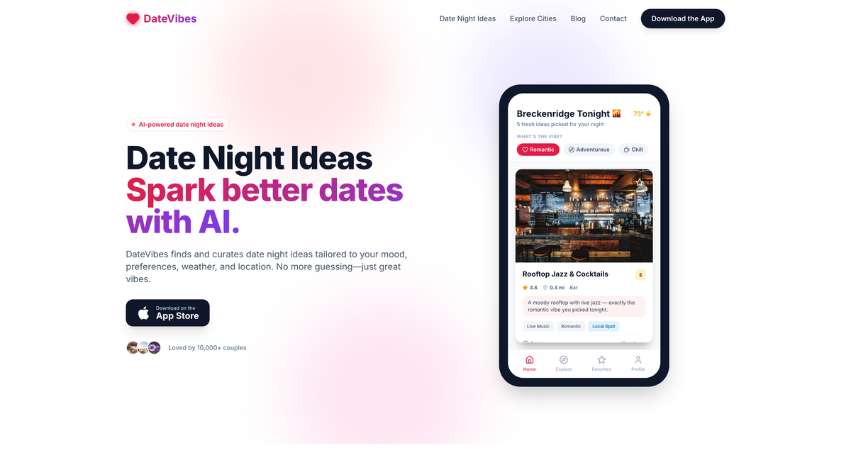 DateVibes - AI Date Night Ideas gallery image
