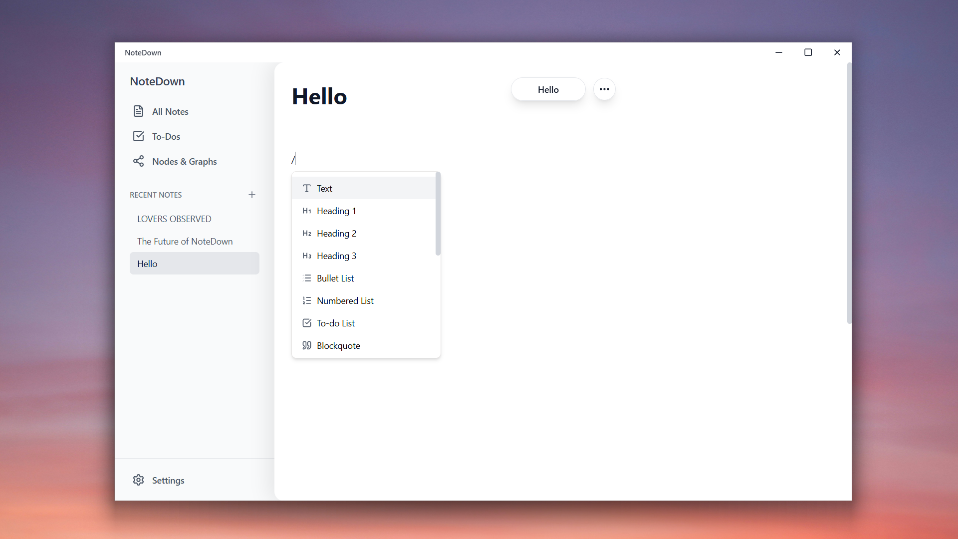 NoteDown gallery image