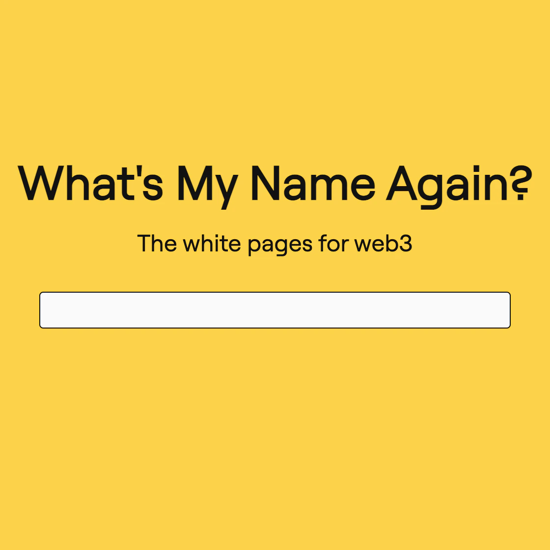 What's My Name Again