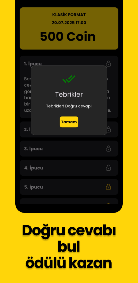 Sirius Bilgi Yarışması - Screenshot 5 showing product features and functionality