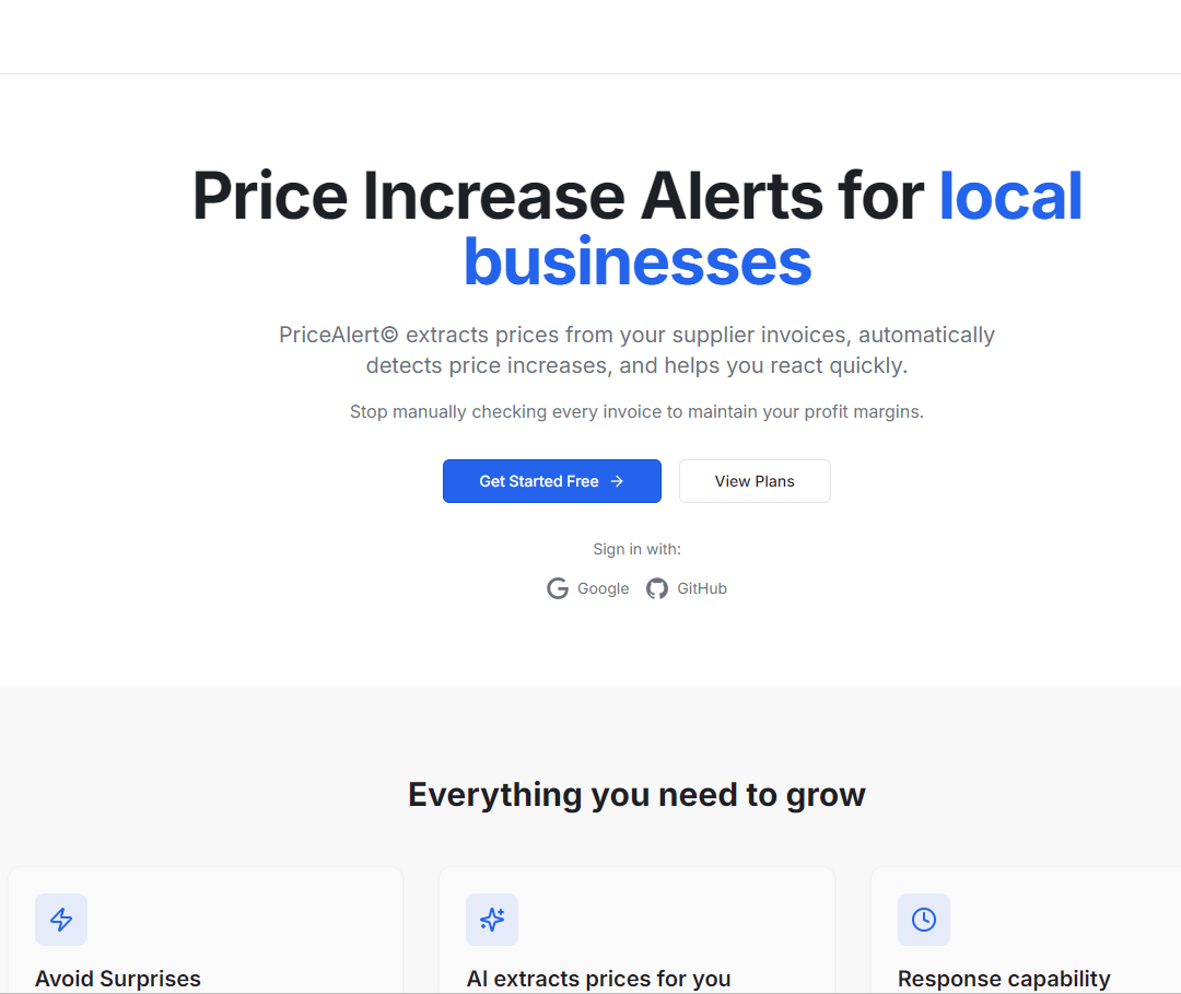 Pricealert. Alertas de subidas de Precio logo