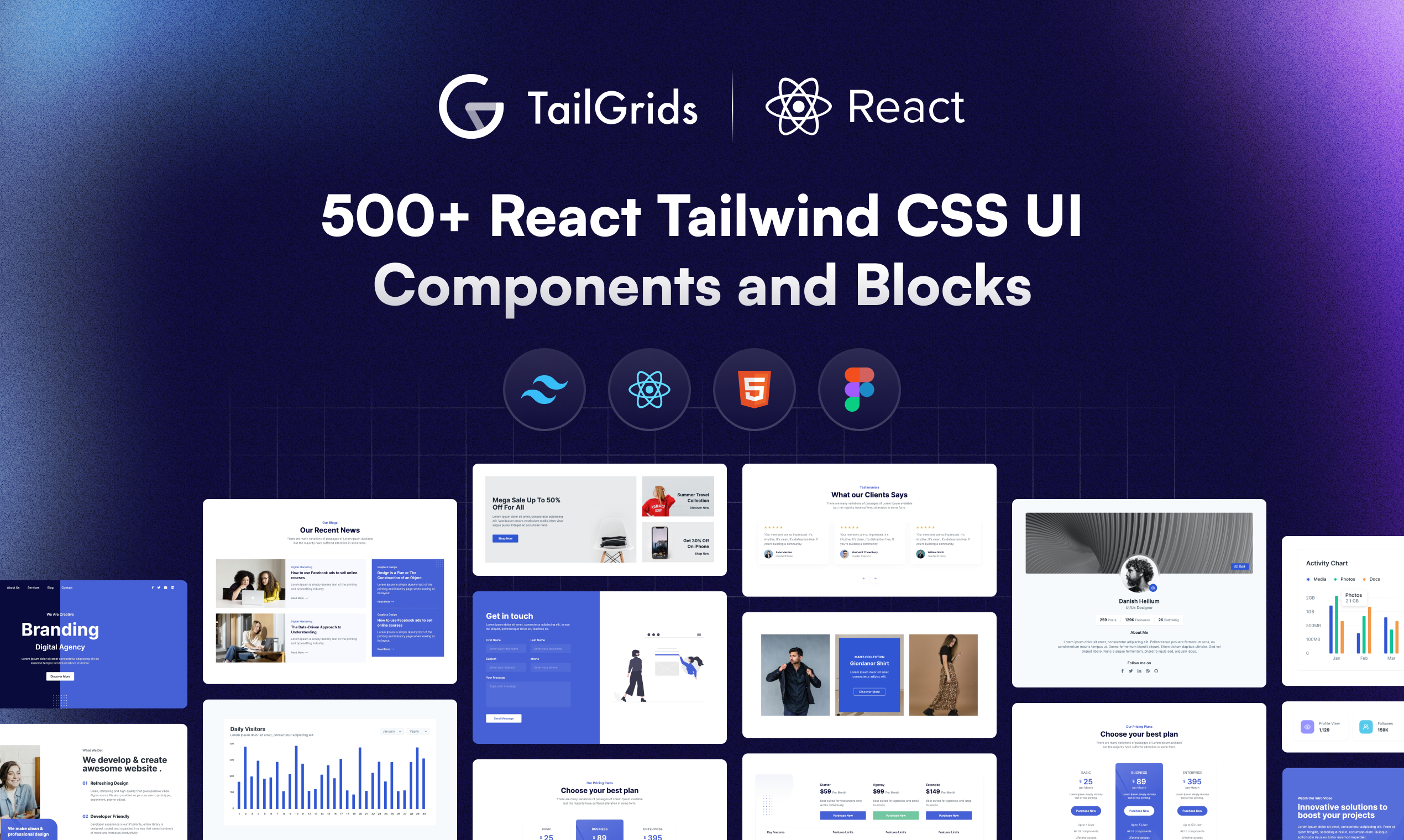 startuptile TailGrids React-React Tailwind CSS components and blocks