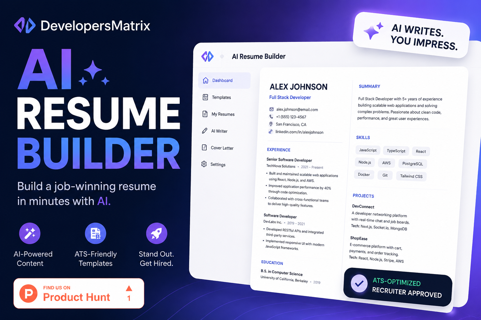 AI Resume Builder by DevelopersMatrix gallery image
