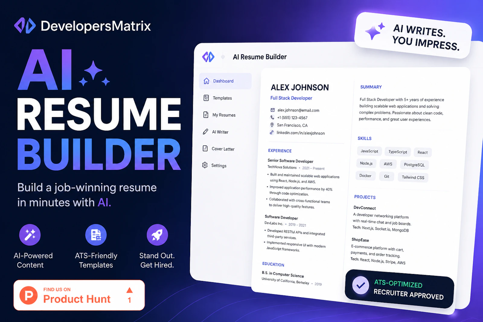 AI Resume Builder by DevelopersMatrix screenshot 1