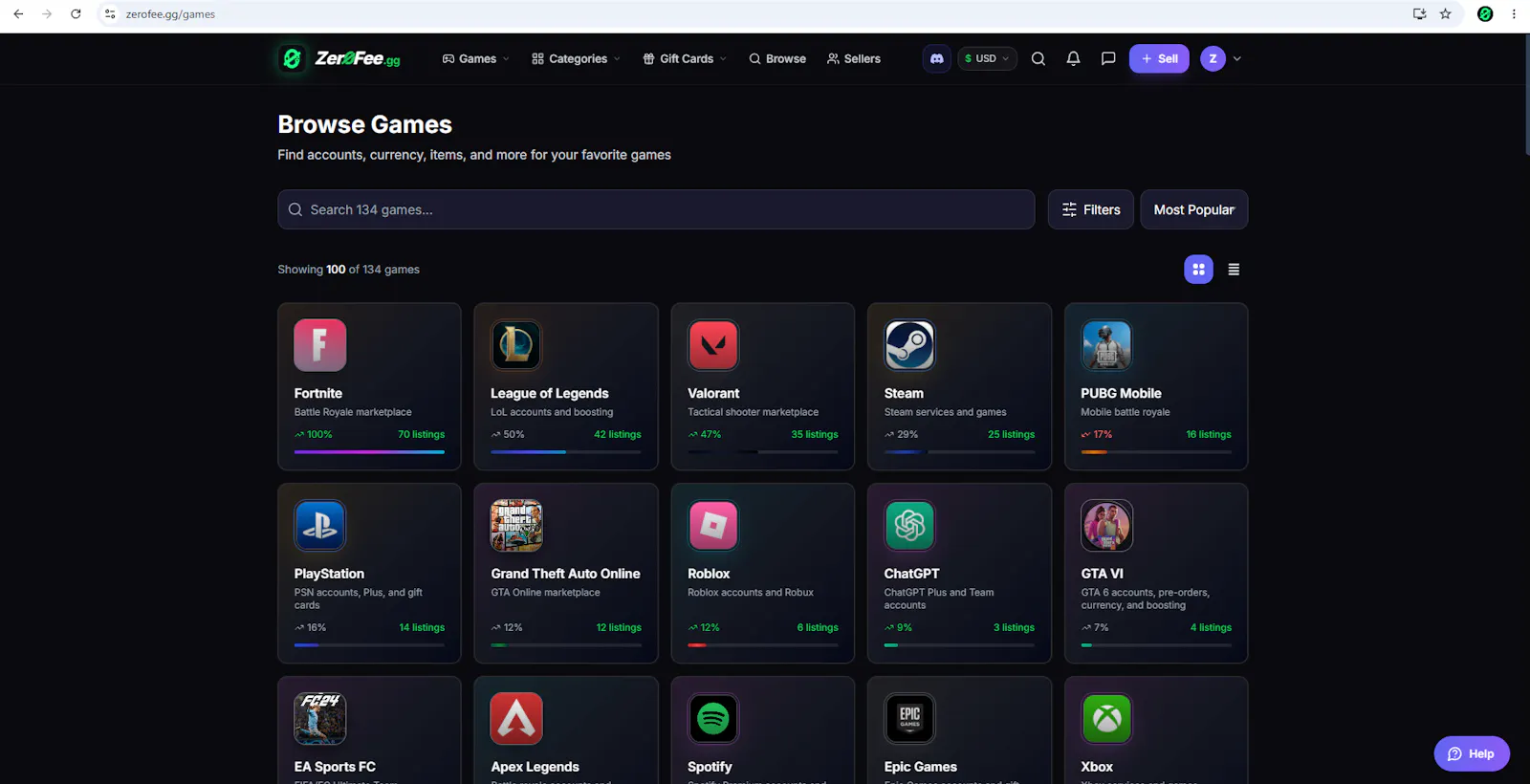 ZeroFee.gg screenshot 1