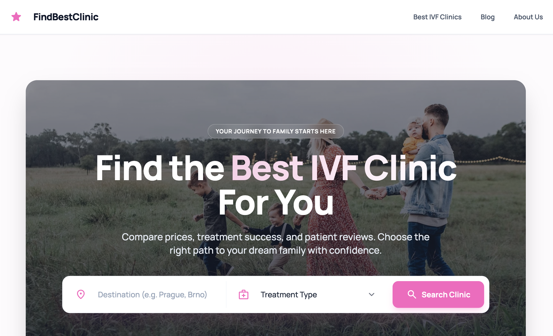 FindBestClinic - Main product screenshot demonstrating key features and user interface