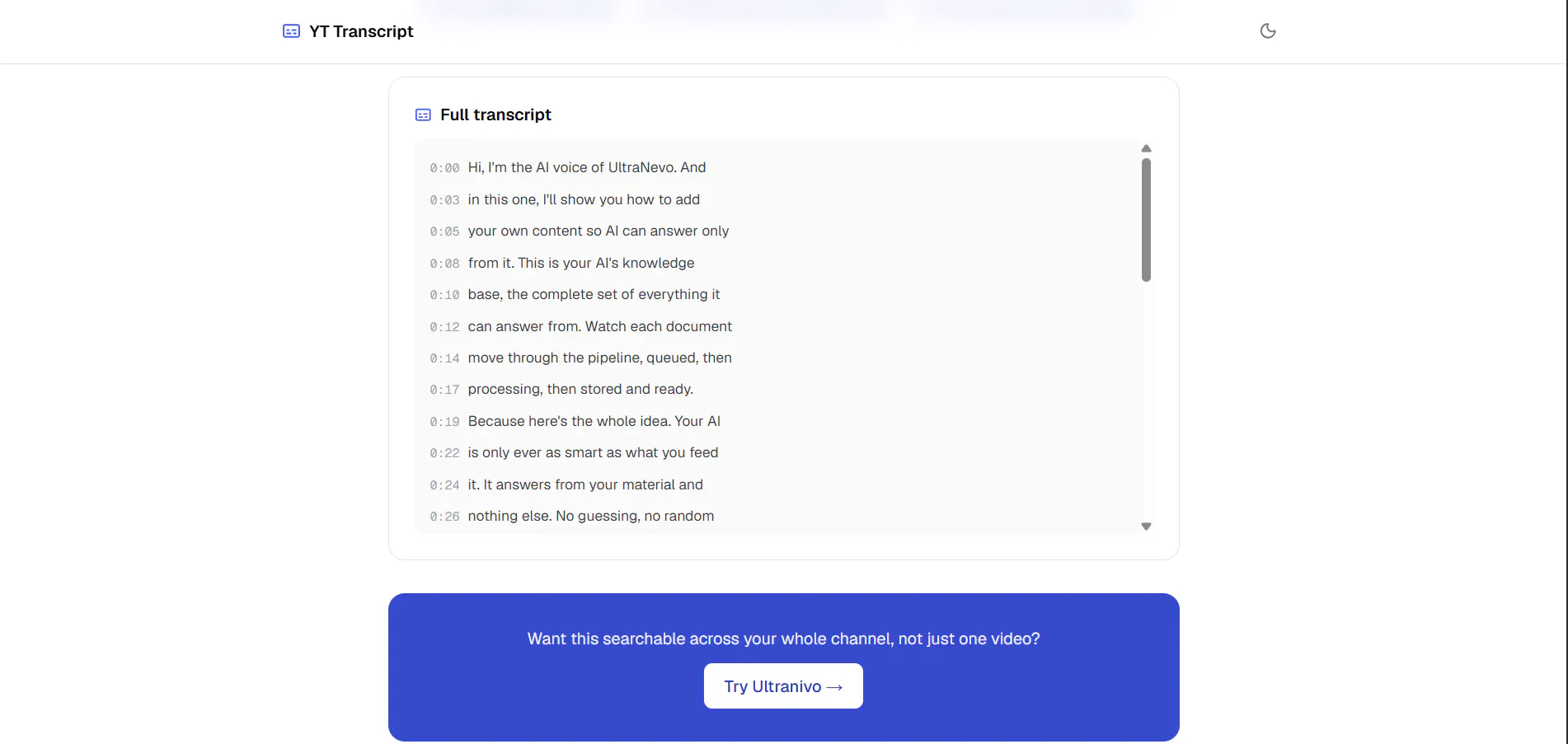 YouTube Transcript & Summary Generator gallery image